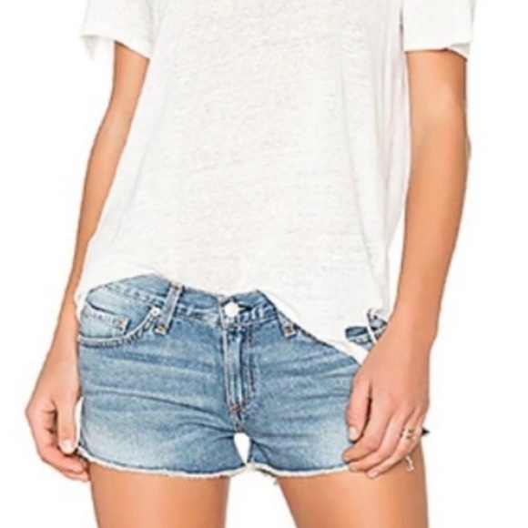 RAG & BONE Jean shorts Denim 5 pocket Cut-offs Side slits Raw edge Size 24 - Picture 15 of 15